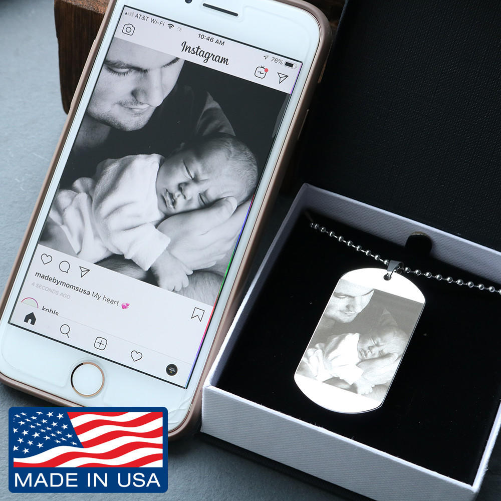 Photo Etched Dog Tag With Military Chain