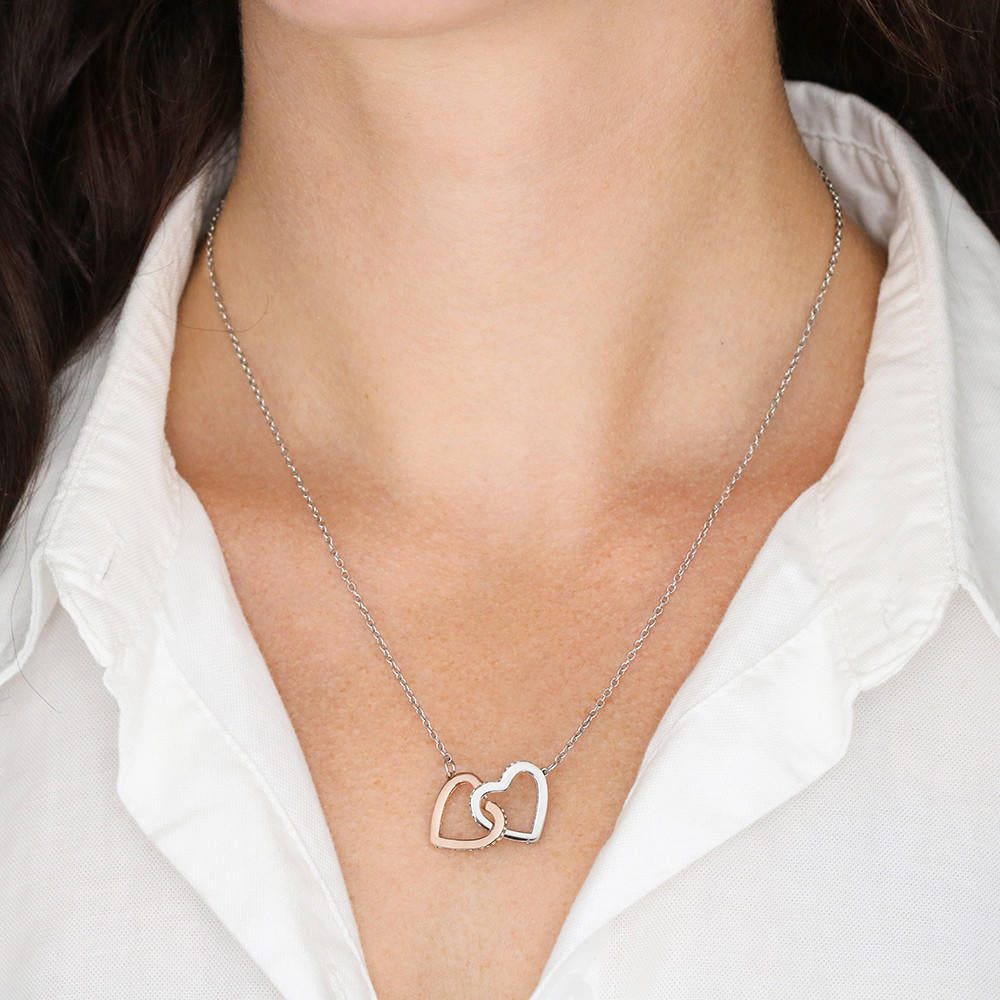 To My Daughter Interlocking Heart Necklace