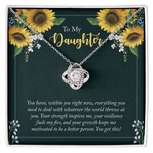 To My Daughter You Got This love knot necklace gift