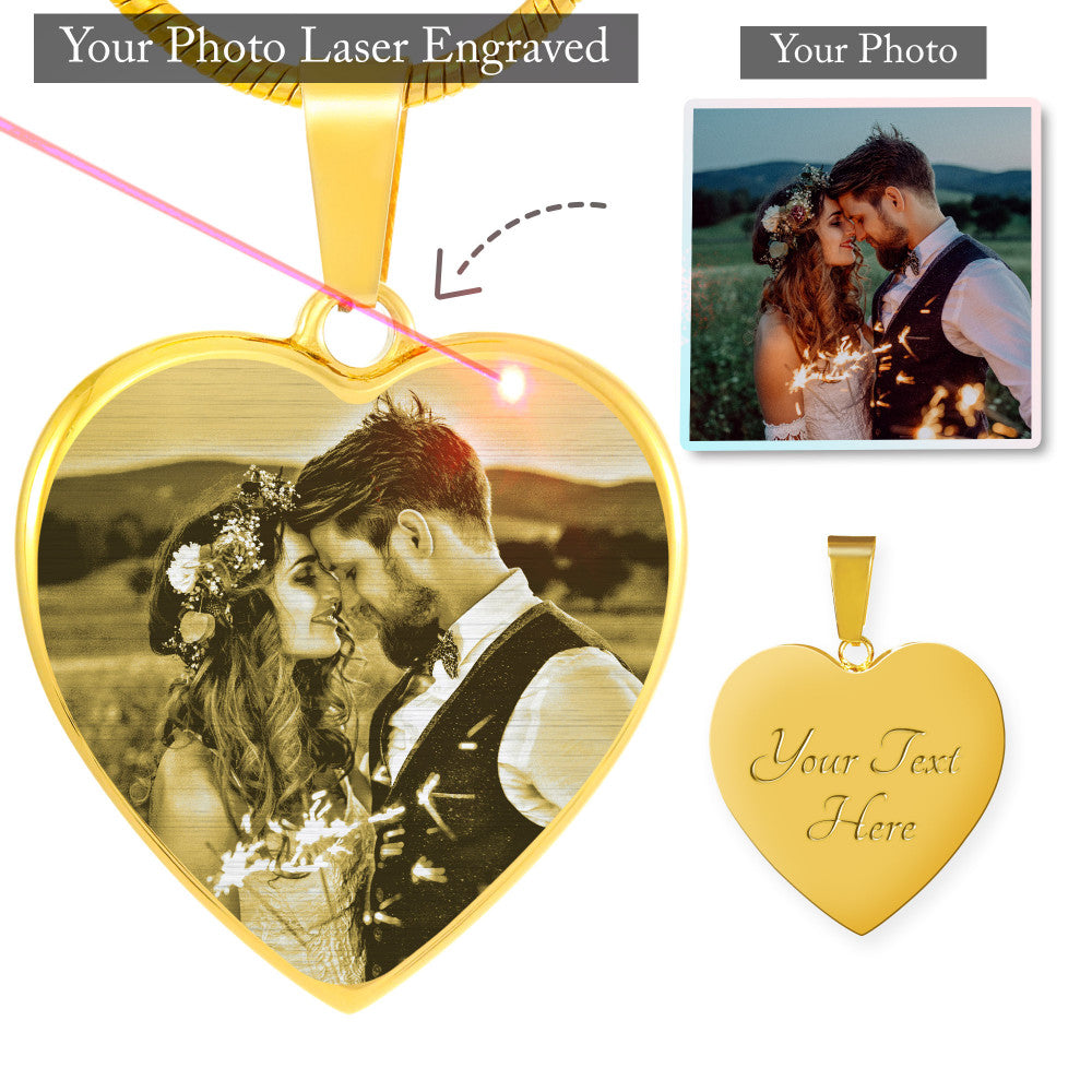 Photo Etched Heart Pendant