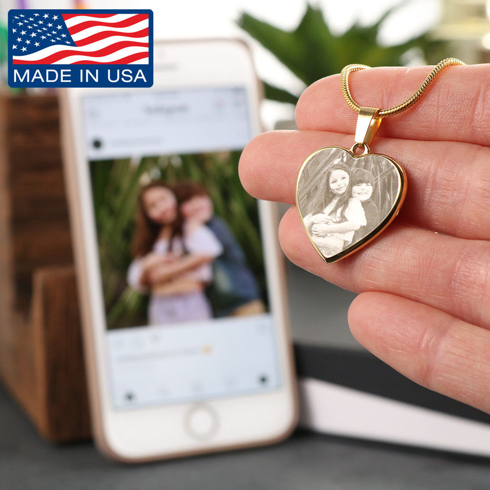 Photo Etched Heart Pendant