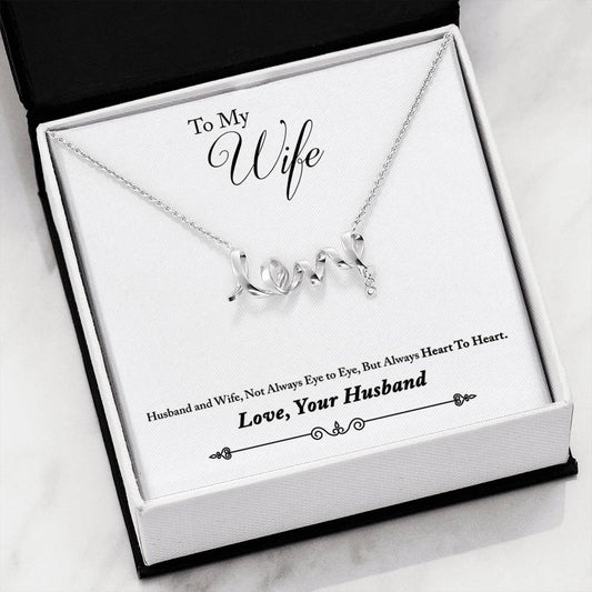 To My Wife Scripted Love Necklace