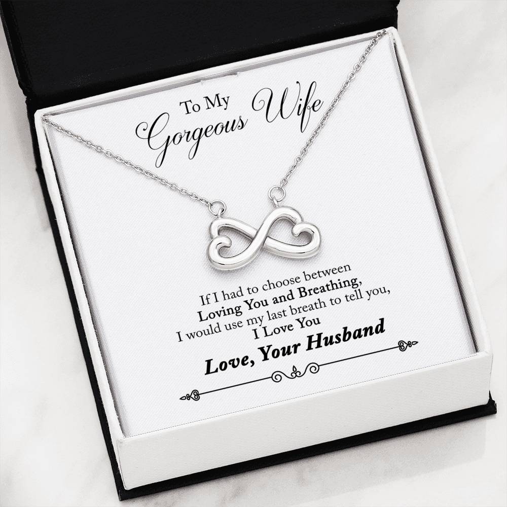 To My Gorgeous Wife Infinity Necklace
