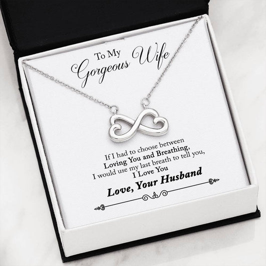 To My Gorgeous Wife Infinity Necklace
