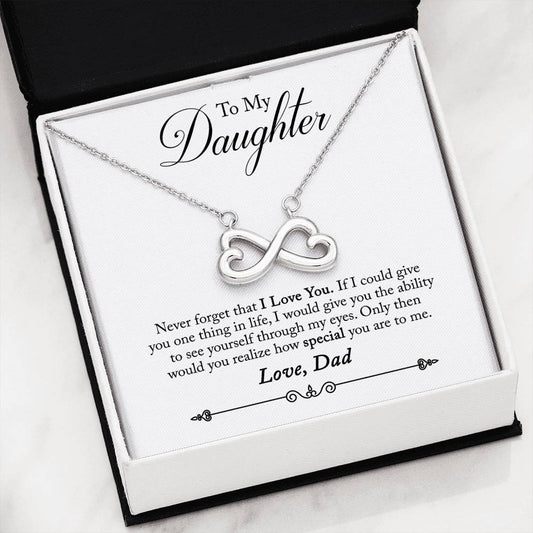To My Daughter Infinity Heart Necklace