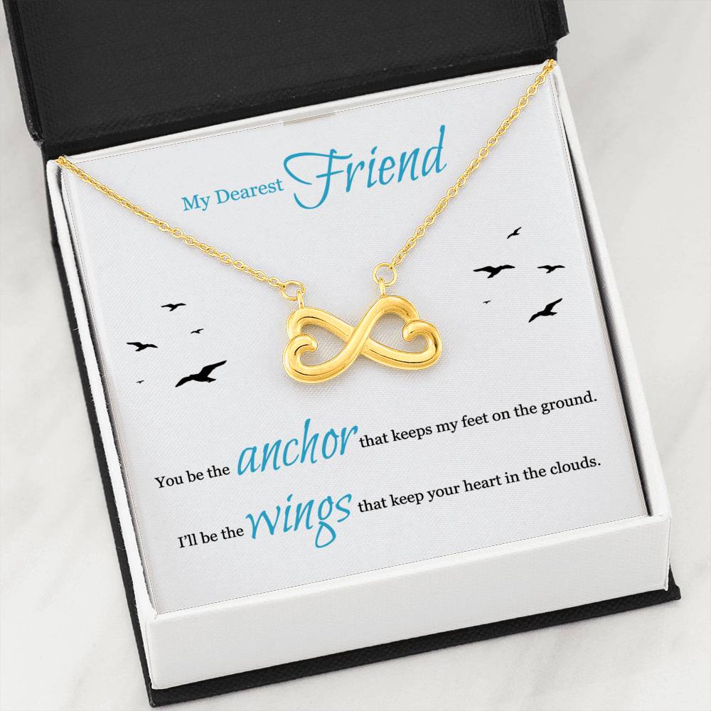 To My Dearest Friend Infinity Heart Necklace