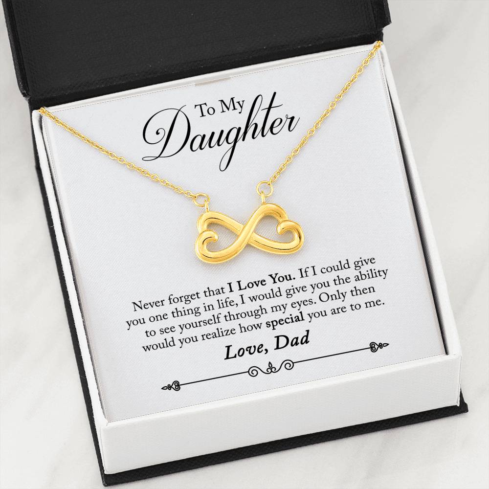 To My Daughter Infinity Heart Necklace