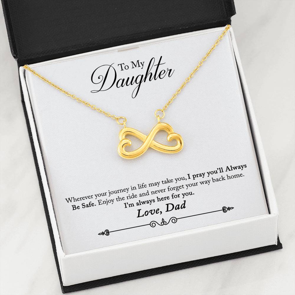 To My Daughter Infinity Heart Necklace