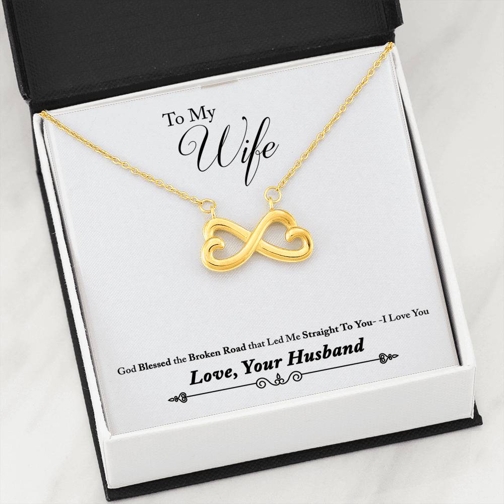 To My Wife Infinity Heart Necklace