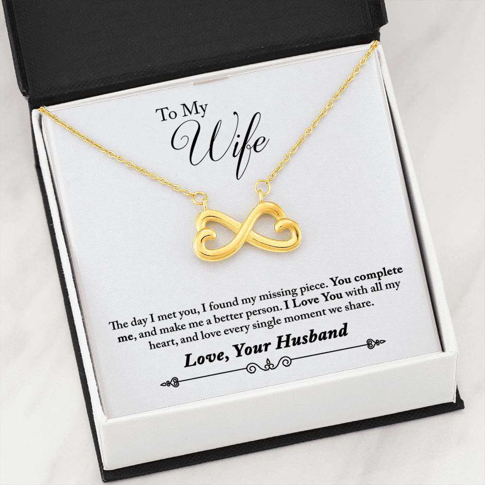 To My Wife Infinity Heart Necklace