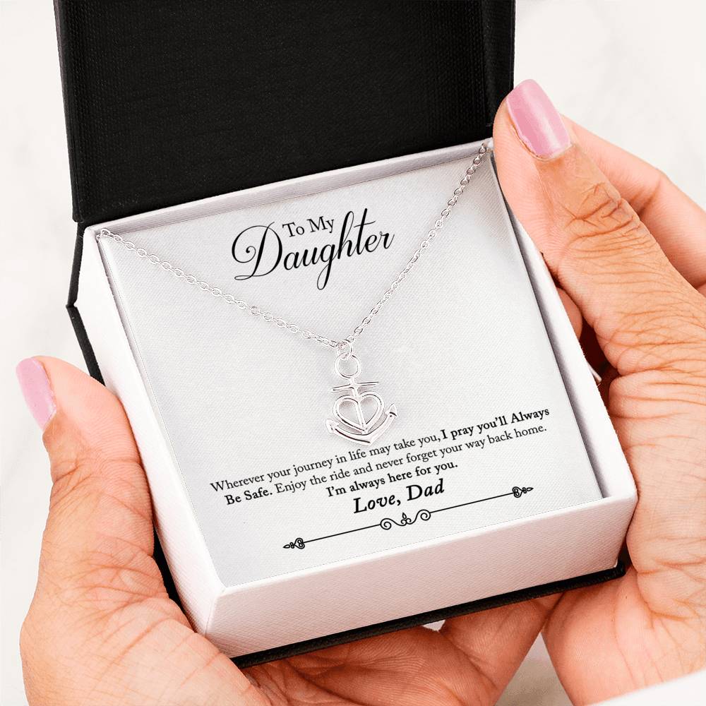 To My Daughter Anchor Necklace