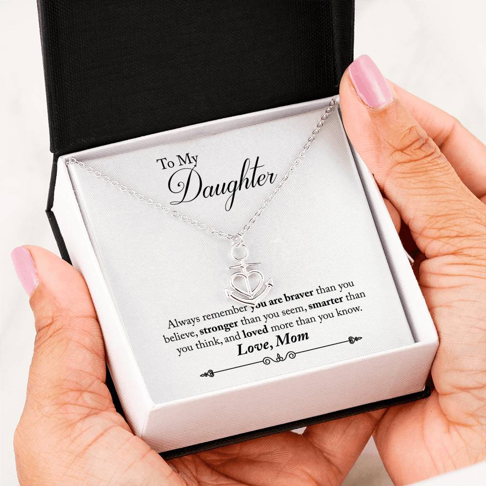 To My Daughter Anchor Necklace