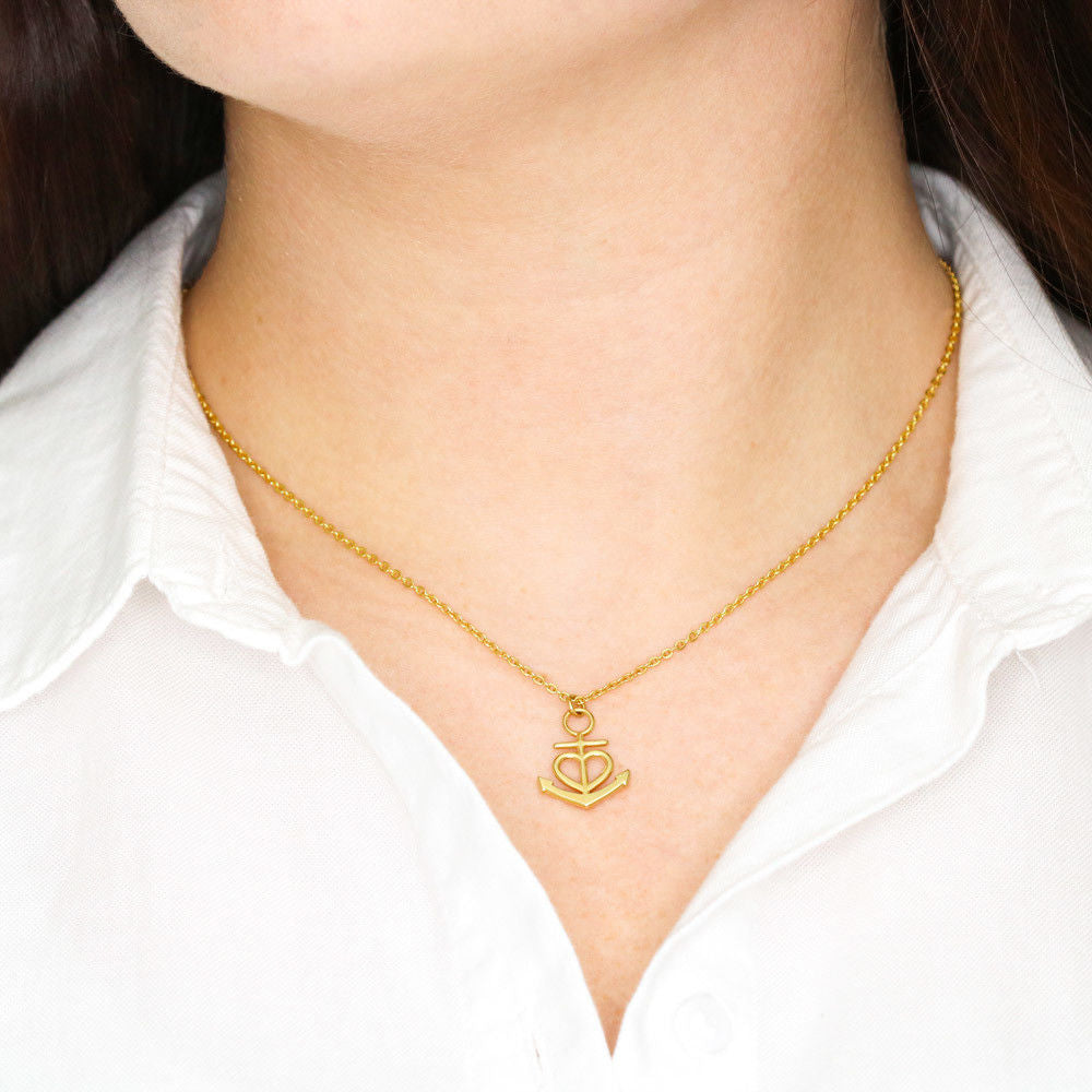 To My Daughter Anchor Necklace
