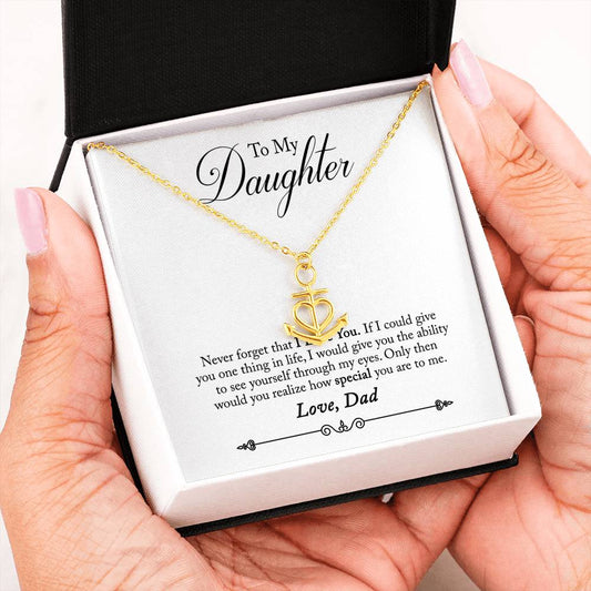 To My Daughter Anchor Necklace
