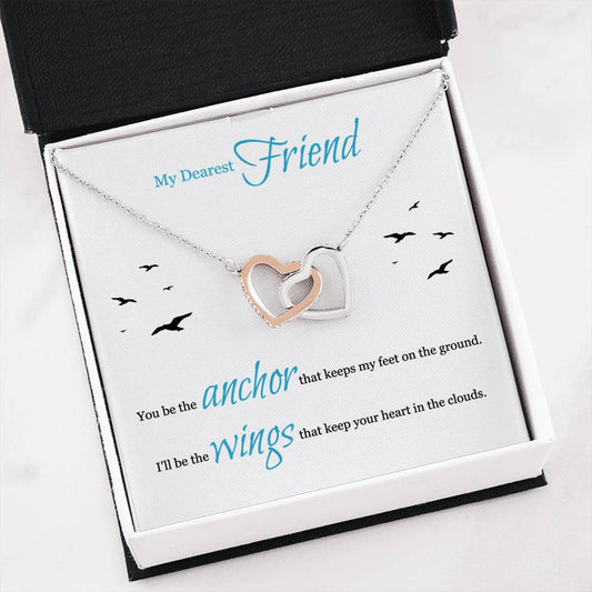 Dearest Friend Interlocking Heart Necklace