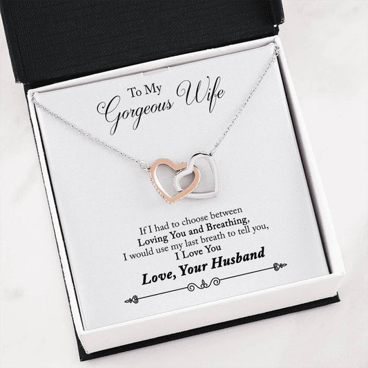 To My Gorgeous Wife Interlocking Necklace