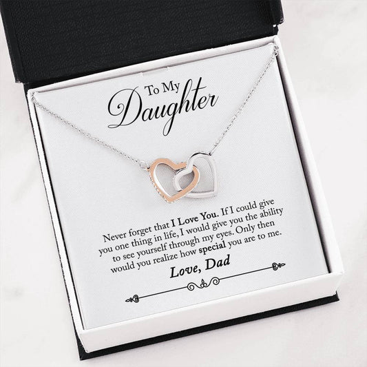 To My Daughter Interlocking Heart Necklace