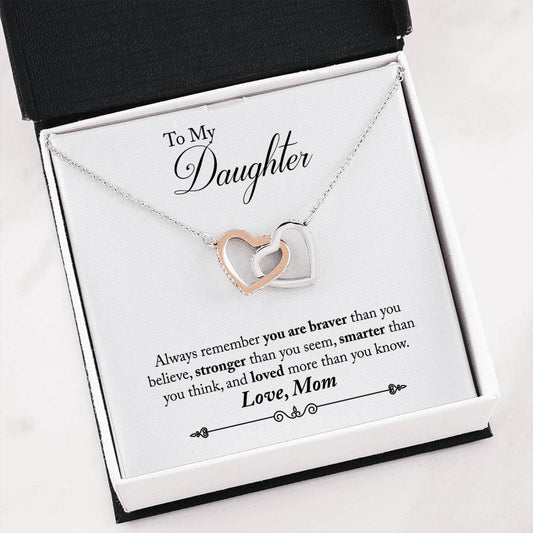 To My Daughter Interlocking Heart Necklace