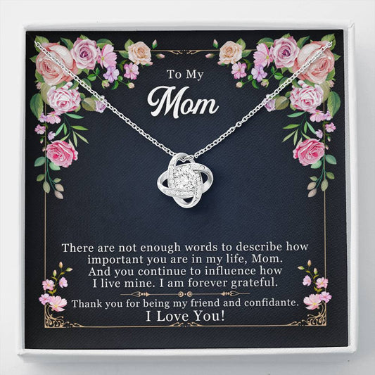 To My Mom Love Knot Necklace