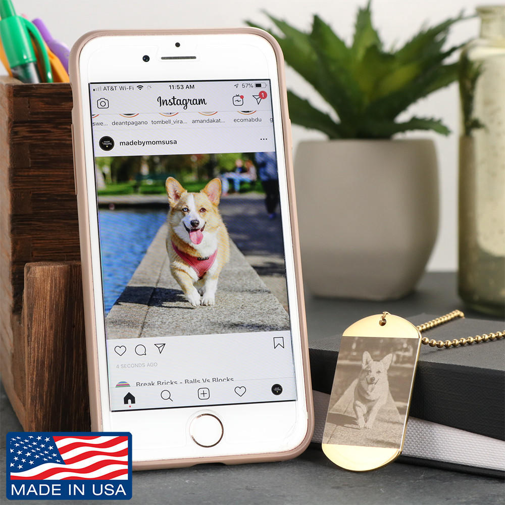 Photo Etched Dog Tag With Military Chain