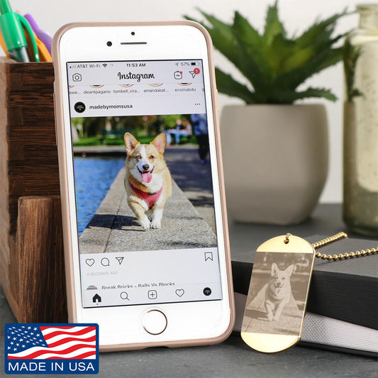 Photo Etched Dog Tag With Military Chain